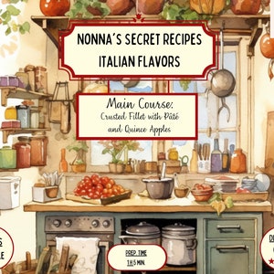 Libro de Recetas Italianas, Cursos de Cocina de Nonna, Receta Familiar Digital, Recetas de Comida, Cocina Italiana, Guía Paso a Paso en Inglés