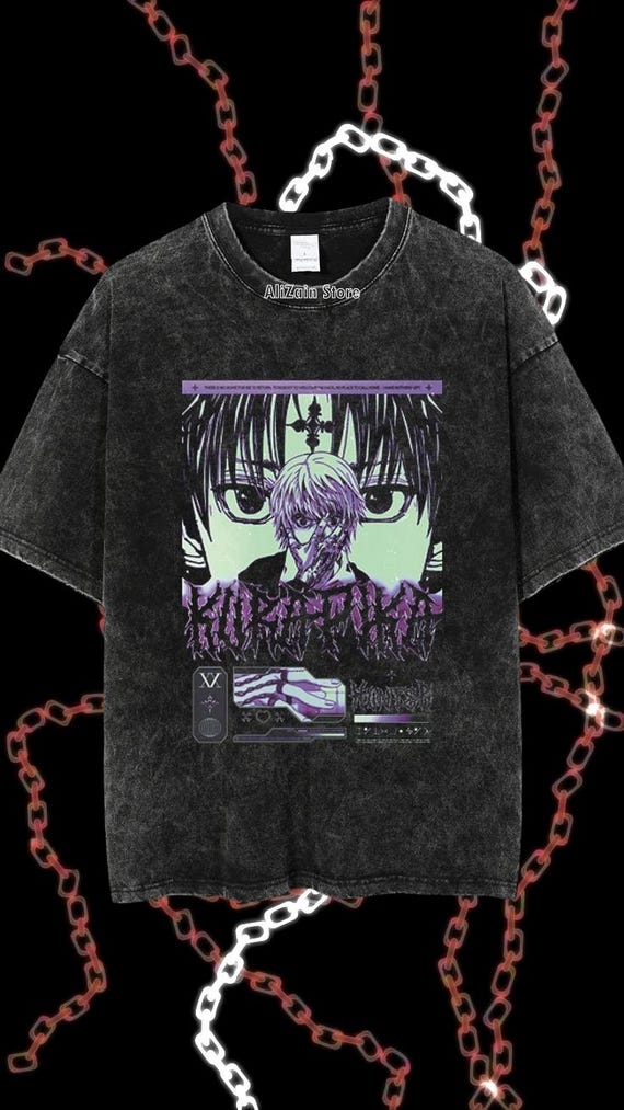 Chains of Vengeance – Kurapika Vintage Tee, hunter X hunter tee, Kurapika Streetwear for Anime Enthusiasts, manga