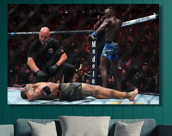 Israel Adesanya UFC KO Ready to Hang Canvas Wall Art/Poster Print of Alex Pereira Bow & Arrow Celebration UFC Champion: The Last Stylebender