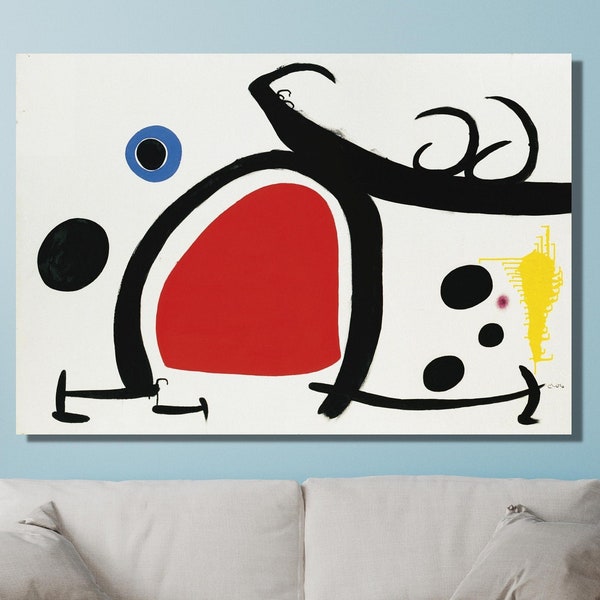 Joan Miro Leinwand Wandkunst, Joan Miro Malerei, Joan Miro Poster, Joan Miro Druck, surreale Wandkunst, abstrakte Wandkunst, fertig zum Aufhängen Leinwand