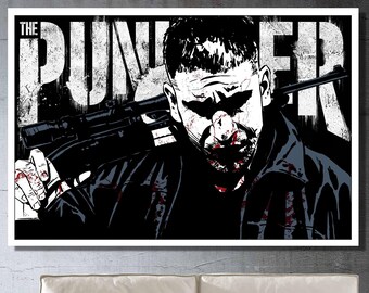 The Punisher Canvas Wall Art, The Punisher TV Series Art Poster, Wall Decors, Home Decor, Movie Poster, Wall Art Print , Punisher Wall Art