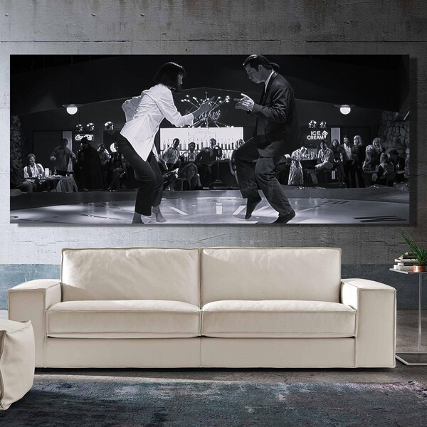 Pulp Fiction Canvas Wall Art - Pulp Fiction Poster - Dance Twist Contest Wall Art - Listo para colgar Motivational Hype Hustle Entrepreneur Gift