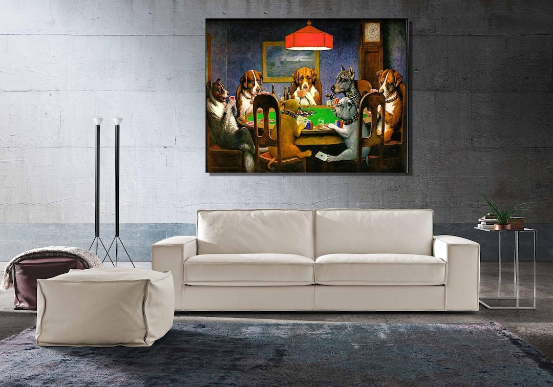 Cassius Marcellus Coolidge A Bold Bluff Dogs Playing Poker Canvas Wall