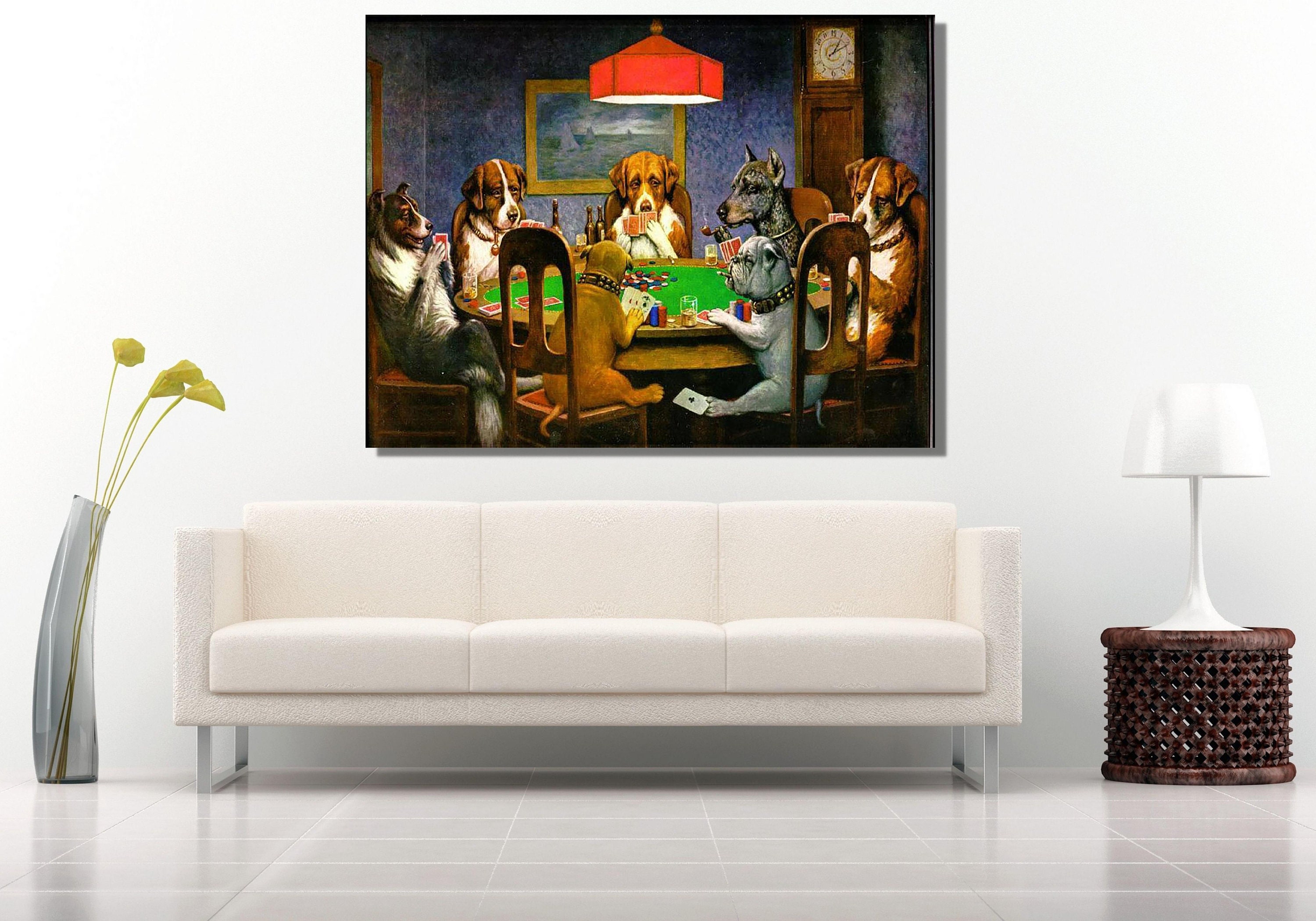 Cassius Marcellus Coolidge A Bold Bluff Dogs Playing Poker Canvas Wall