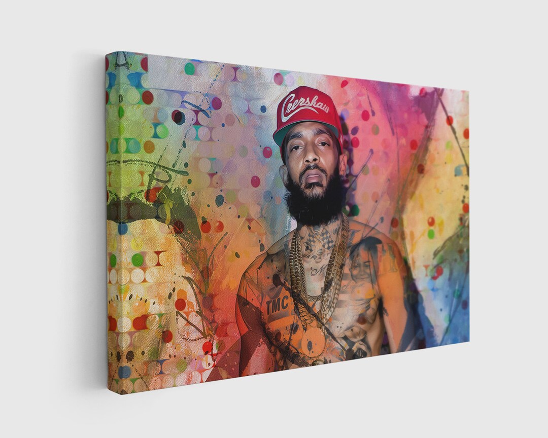 Nipsey Hussle Rapper Canvas Wall Art nipsey Hussle American Etsy