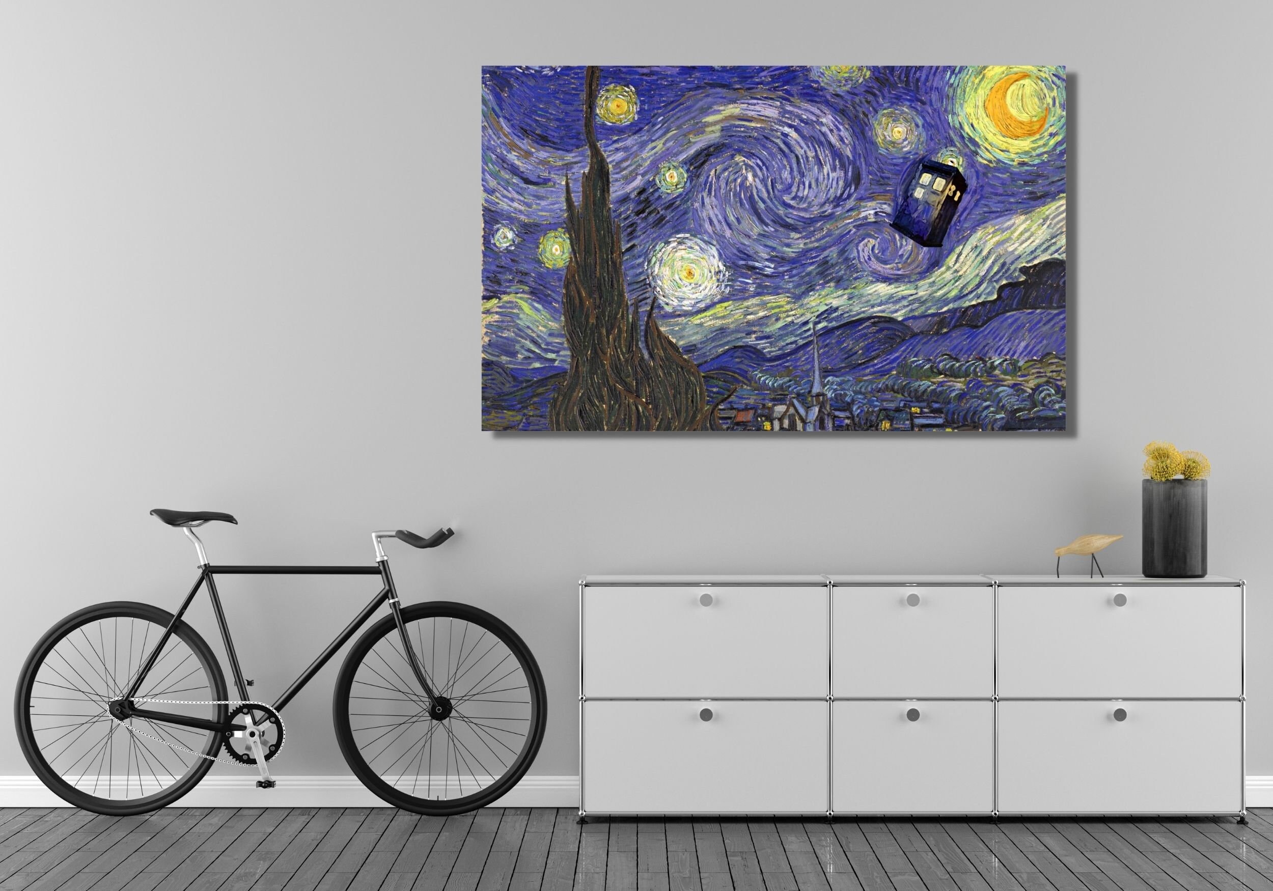 Doctor Who TARDIS Poster Canvas Wall Art /van Gogh Starry Night ...