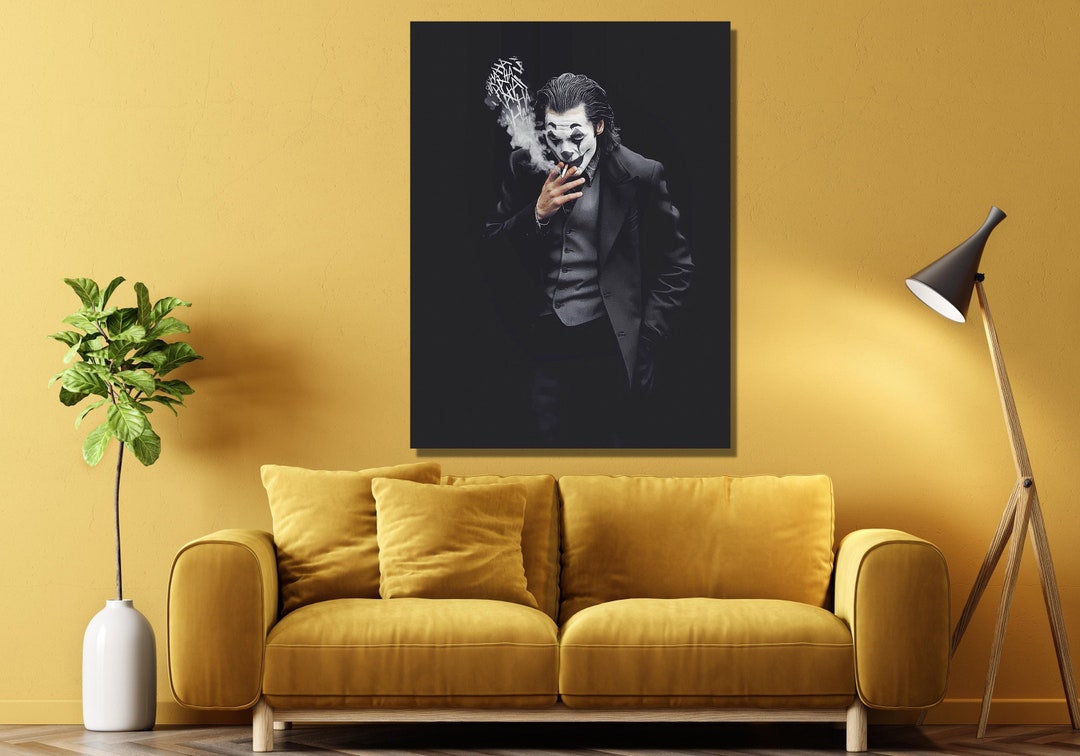 Joker Smoking Canvas Wall Art/poster/print Extra Large Wall Etsy
