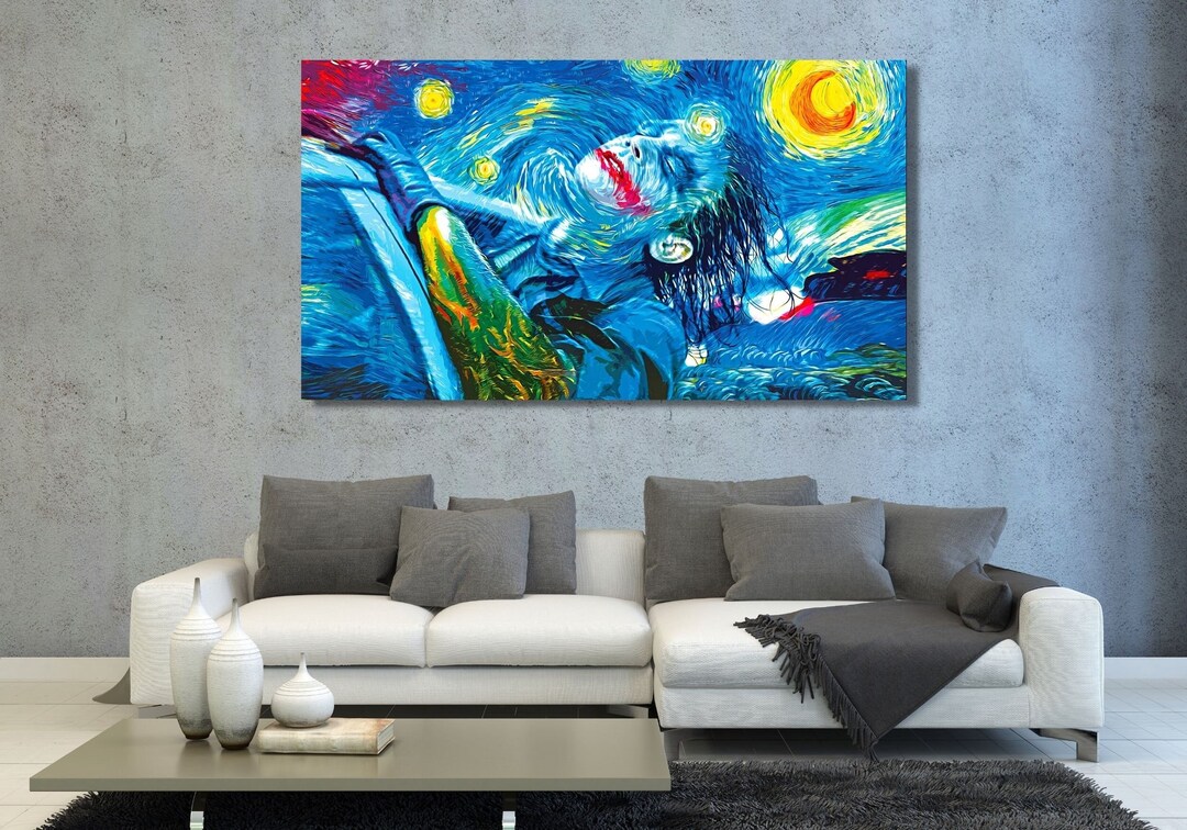 Joker Starry Night Canvas Wall Art/dinning Room/extra Large Etsy