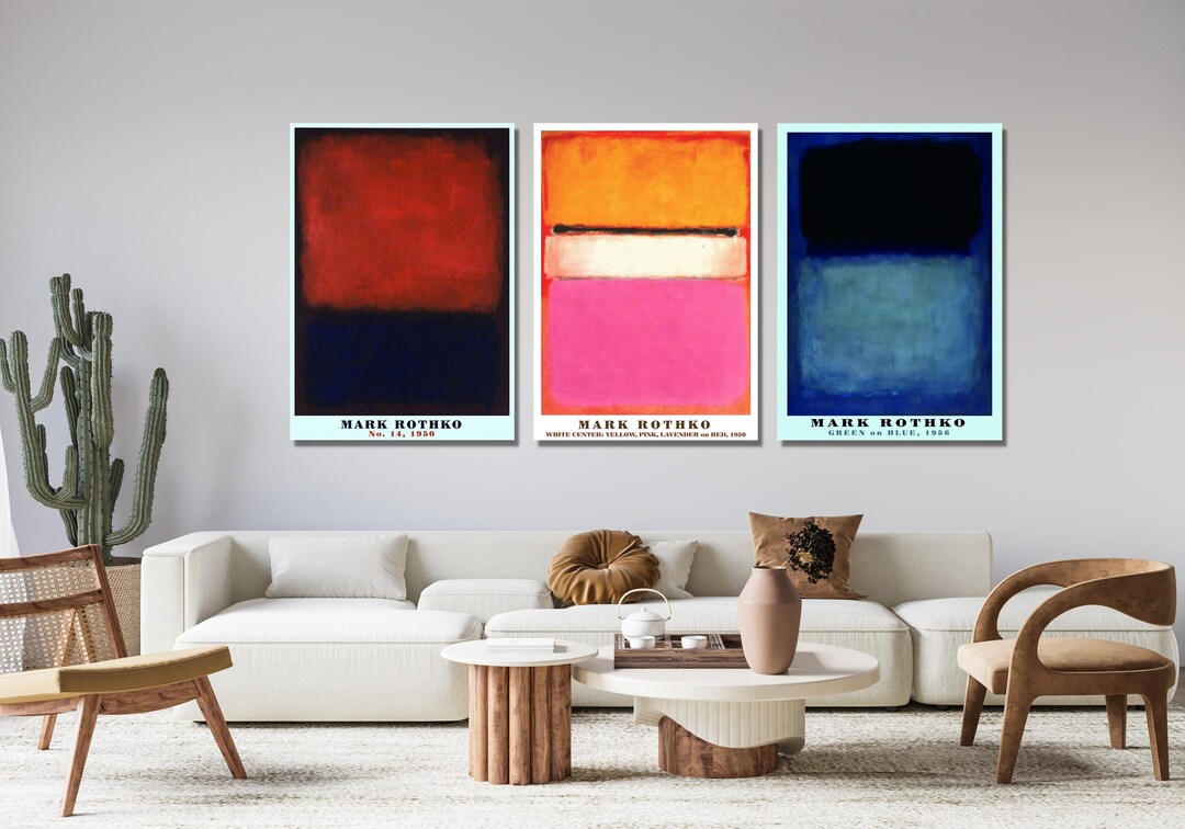 Set of 3 Mark Rothko Ready to Hang Canvas Wall Art Mark Rothko Painting ...