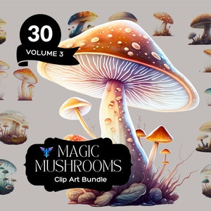 Pacote de clipart de cogumelos mágicos