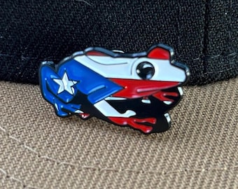 Broche de metal com a bandeira de Porto Rico / Porto-riquenho | Broche de chapéu | Broche de lapela | Broche do Bronx | Item colecionável porto-riquenho | PR | Broche para boné