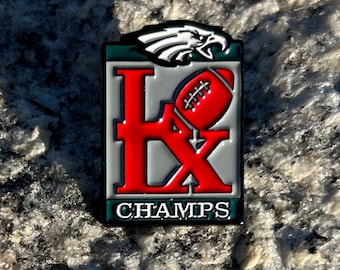 Philadelphia EAGLES LIX Champs Pin |  Lapel pin | football pin |  Pinback | Tie pin | Hat pin |   Philly football pins | SB 59 Champions