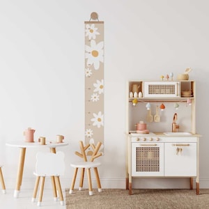 Hoogtemeter voor kinderen, groeimeter met madeliefjes, meetlat, doopcadeau, kinderkamer, verjaardagscadeau, babycadeau geboorte