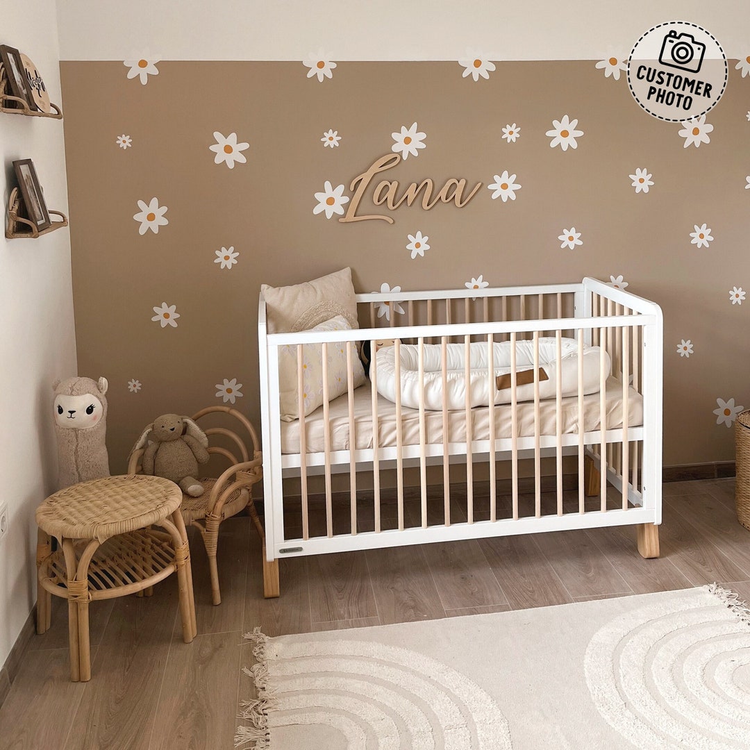 Daisy Wall Stickers - Flower Decals, Nursery Wall Decor, Boho Girls ...