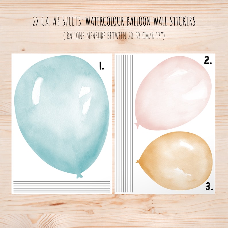 Watercolor Balloon Wall Stickers - Your Color Choice| Balloon Stickers ...