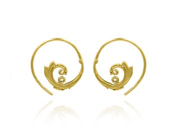 Unique Design Spiral Hoop Earring Brass Metal Gold Plated Waterproof Jewelry Wholesale Bulk Supply Birthday Gift For Her Accessories ON-154