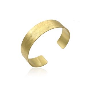 Wide Cuff Band Bracelets 18K Gold Plated Matte Finish Brass Jewelry Simple Cuff Adjustable Bracelets Bangle Fashion Jewelry For Her ONB-15