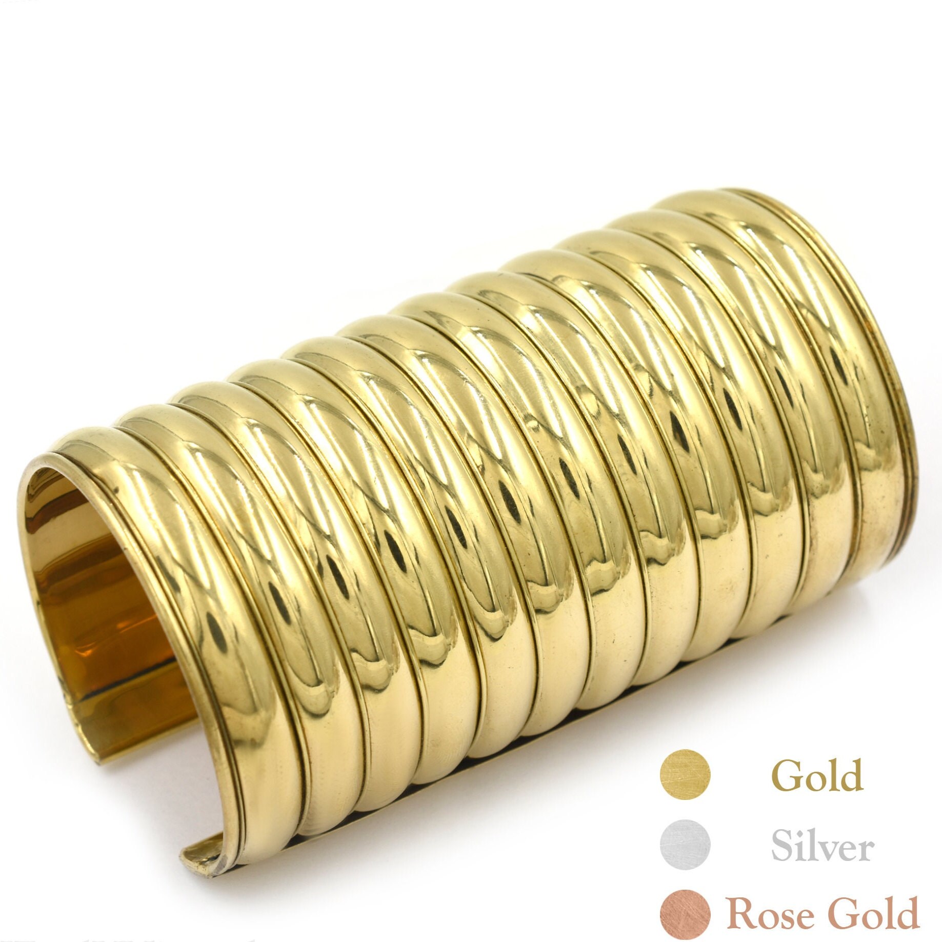 CASDAN Gold Cuff Bracelets For Women – Chunky Wide Bangle, Hinge Open Cuff, Frosted Plated Bracelet Set