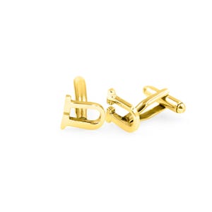 Gemelos con inicial de oro y palabra "U", joyería de latón resistente al agua, gemelos personalizados para propuesta de matrimonio, regalo para él, accesorios para hombre ON-21E