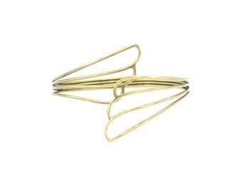 Angle Wings Front Open Cuff Bangle Adjustable Bracelets High Finish 18K Gold Plated Brass Jewelry Minimal Dainty Bracelets For Her ONB-26