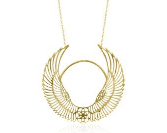 Angel Wings Necklace, Brass Gold Angel Wings, Bird Unicorn Wings Necklace, Angel Pendant Elegant Unique Women -Best Gift For Her ONN-15