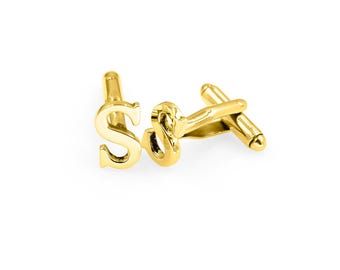 Dainty S Cufflinks Solid Brass Gold Cuff Links Jewelry Brother Gift For Him Men's Accessories Personalized Wedding Proposal Cuff Link ON-19E