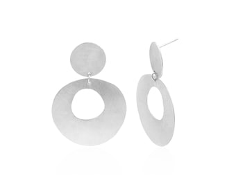 Boucles d'oreilles cercle en laiton, métal, bijoux faits main, bijoux géométriques en laiton, boucles d'oreilles rondes élégantes, style bohème pour femmes, cadeau sur 46