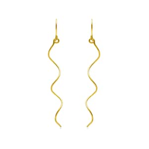Minimal Twisted Long Hook Earring Brass Gold Plated Light Weight Jewelry Fancy Unique Design  Dangle Drop Earring Gift For Girlfriend ON-113