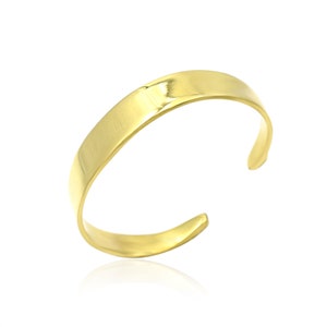Golde Wide Cuff Bangle High Finished 18K Gold Plated Waterproof Brass Jewelry Simple Cuff Adjustable Bracelets Handmade Jewelry Gift ONB-16