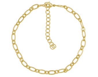 Gold Chain Bracelets Cable With Paper Clip Link Chain Adjustable Bracelets Waterproof Brass Jewelry Minimal Handmade Fashion Jewelry ONB-74