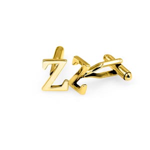 Gemelos con la letra Z, de latón chapado en oro, resistentes al agua, minimalistas, regalo de Navidad, para camisa o para boda, para padre, ON-26E