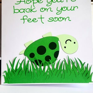 Handmade Tortoise Get Well Card: Speedy Recovery