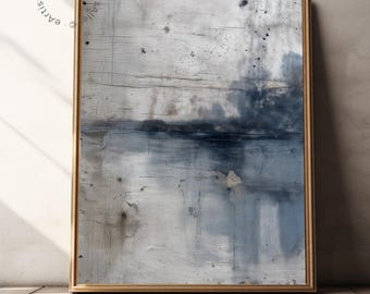 Zen Horizon Abstract Art Print: Japandi Wabi-Sabi Style (Digital Download)