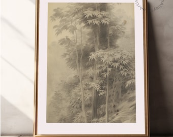 Vintage Tree Sketch Print: Minimalist Antique Art (Digital Download)