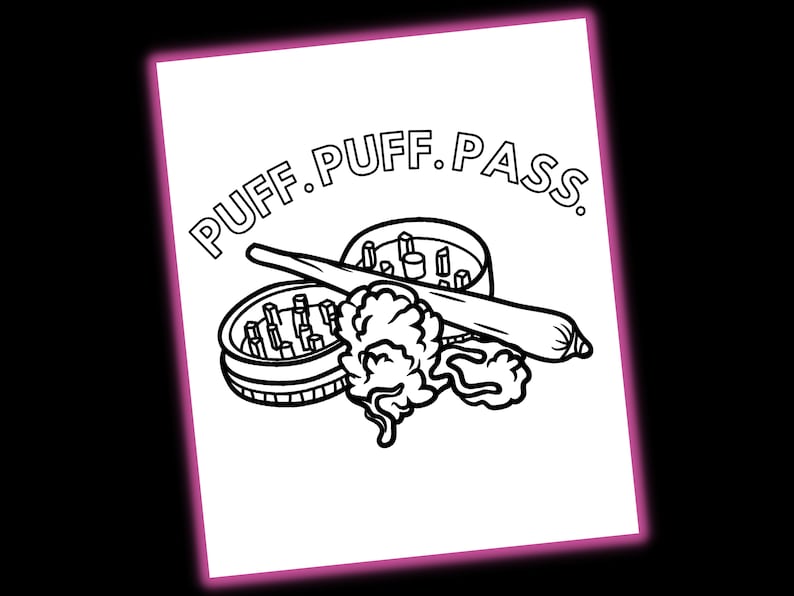Stoner Coloring Page Weed Coloring Pages Art Therapeutic Coloring Adult ...