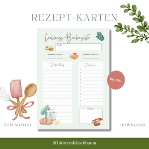 Fiches de recettes de CUISSON à remplir A4 et A5 | Numérique pour téléchargement instantané | Modèle de collection de recettes | Planificateur de recettes | Modèles de recettes PDF