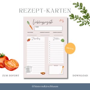 Fiches recettes à remplir en A4 et A5 | Numérique pour téléchargement instantané | Modèle de collection de recettes | Planificateur de recettes | Modèles de recettes PDF