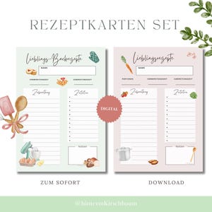 Fiches de recettes pour la CUISSON et la CUISINE | Remplissez A4 et A5 | Numérique pour téléchargement instantané | Collection de recettes | Modèles de recettes | PDF