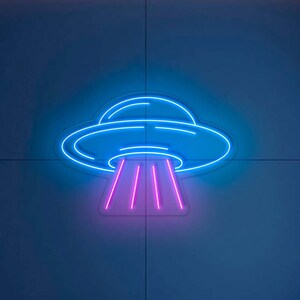 UFO Neon Signs Custom Led Light Lamp For Bedroom UFO Sign Room Party Wall Decor Flying Saucer Shape Neon Light Decorations