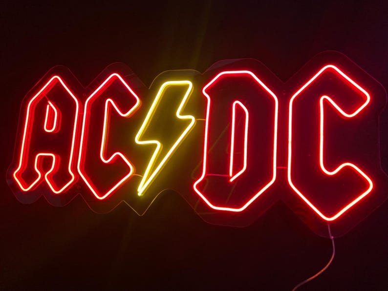 AC/DC - Neon Signg, Rock Band Handmade Night Lamp LED Neon Sign , Neon ...
