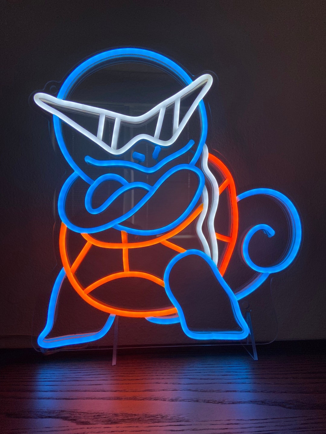 Squirtle Pokemon Neon, LED Neon Anime Wall Art, Cartoon Character, Game