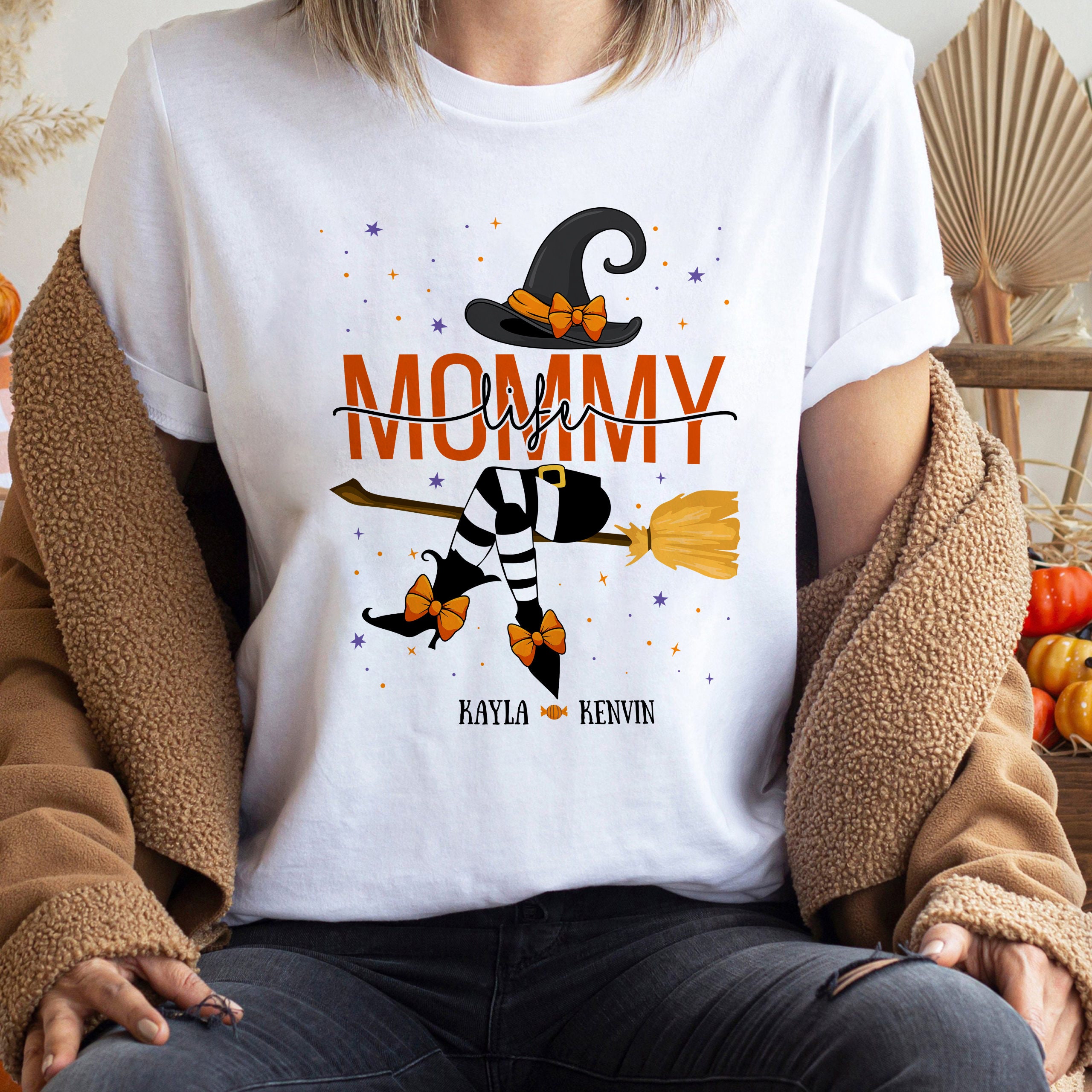 Discover Custom Halloween Grandma Witch Sweatshirt, Grandma And Grandkids Halloween Sweatshirt, Mama Life Sweatshirt, Mom Halloween Gift