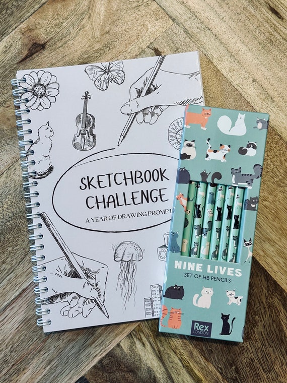A5 Sketchbook Challenge Drawing Prompts for a Year for Teens / Adults  Unique Creative Art Sketch Book Pad Gift Mindfulness Christmas 