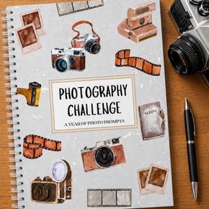 A5 Photography Challenge - Photo prompts for a year - Gift for teens / adults - Creative camera photographer ideas book album guided photos