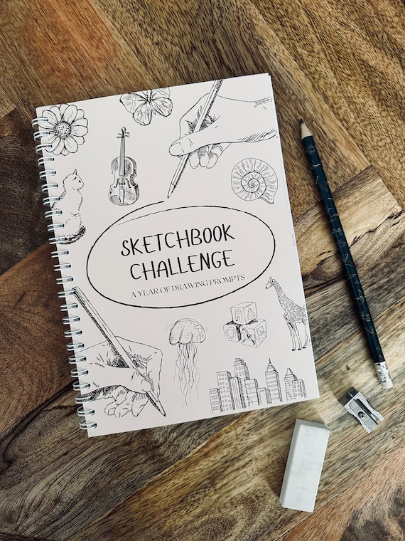 A5 Sketchbook Challenge Drawing Prompts for a Year for Teens / Adults  Unique Creative Art Sketch Book Doodle Gift Mindfulness Artist 