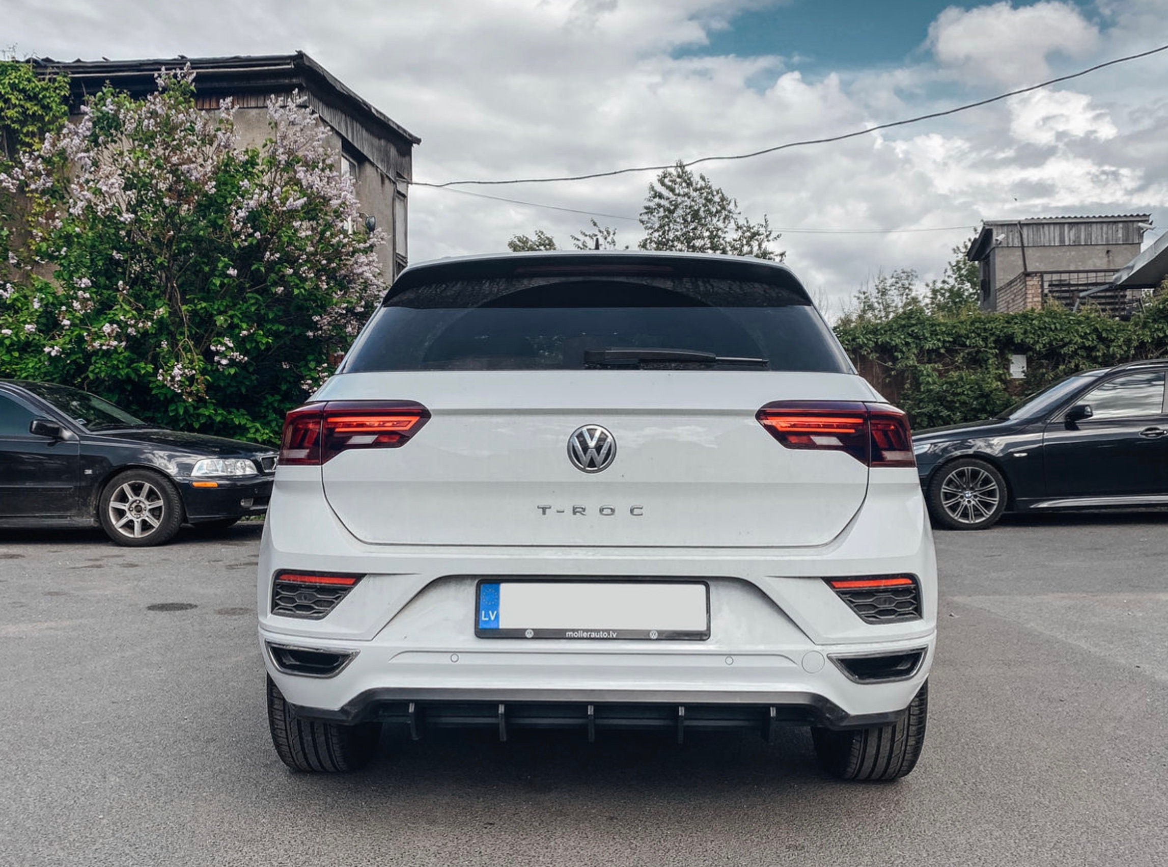 For VW T-roc R-line Rear Bumper Diffuser With Fins Upgrade Performance ...