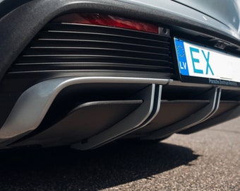 For Porsche Taycan 4S rear bumper diffuser with fins upgrade performance GT