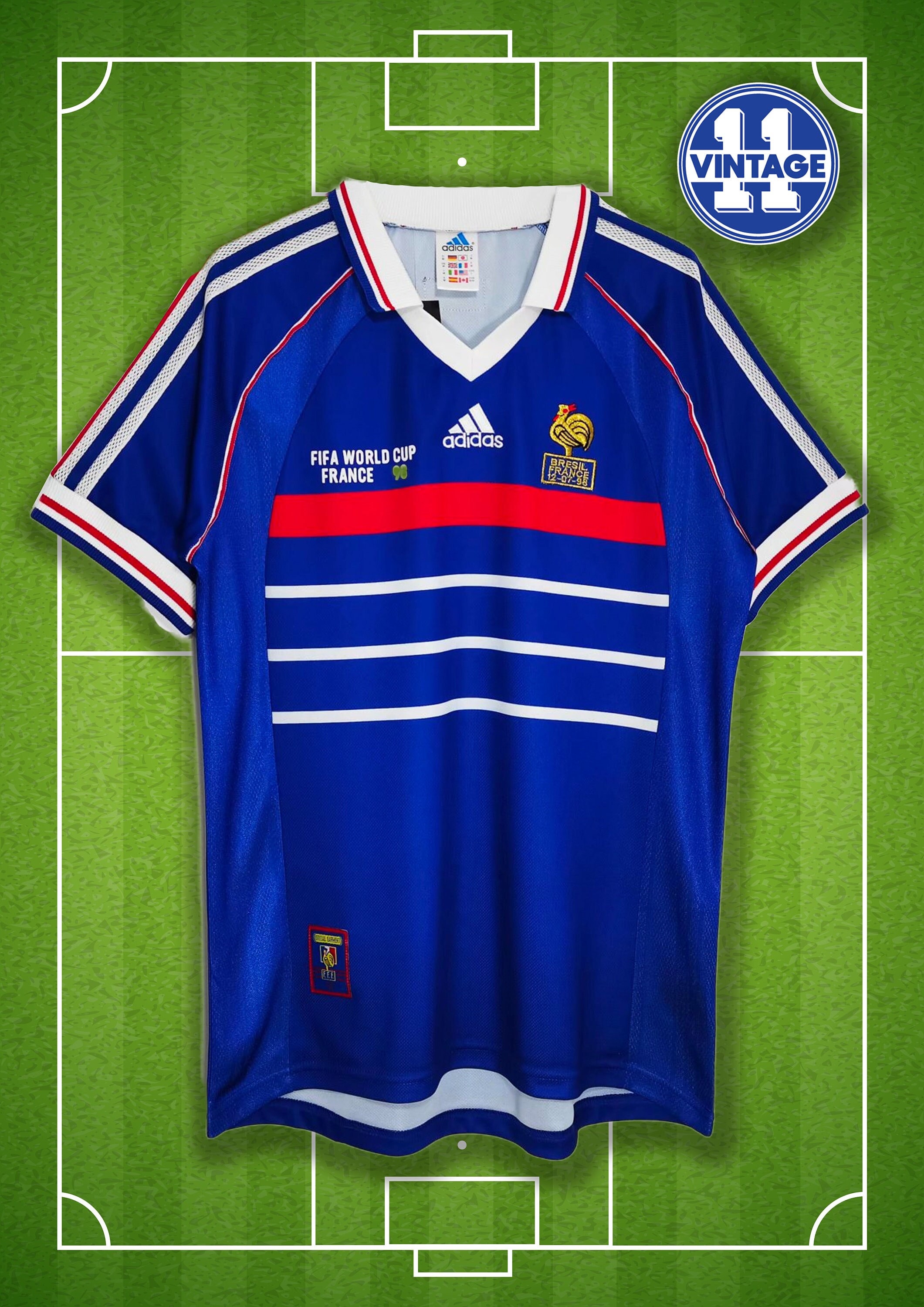 VINTAGE France Football Shirt 90s Home Jersey Maillot Trikot