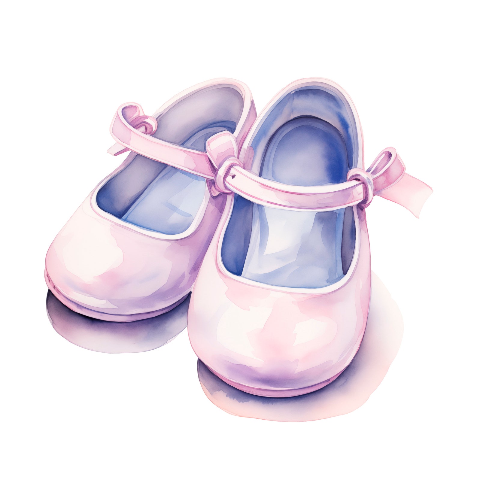 Watercolor Baby Girl Shoe Clipart 10 PNG Pink Newborn Nursery PNG Baby