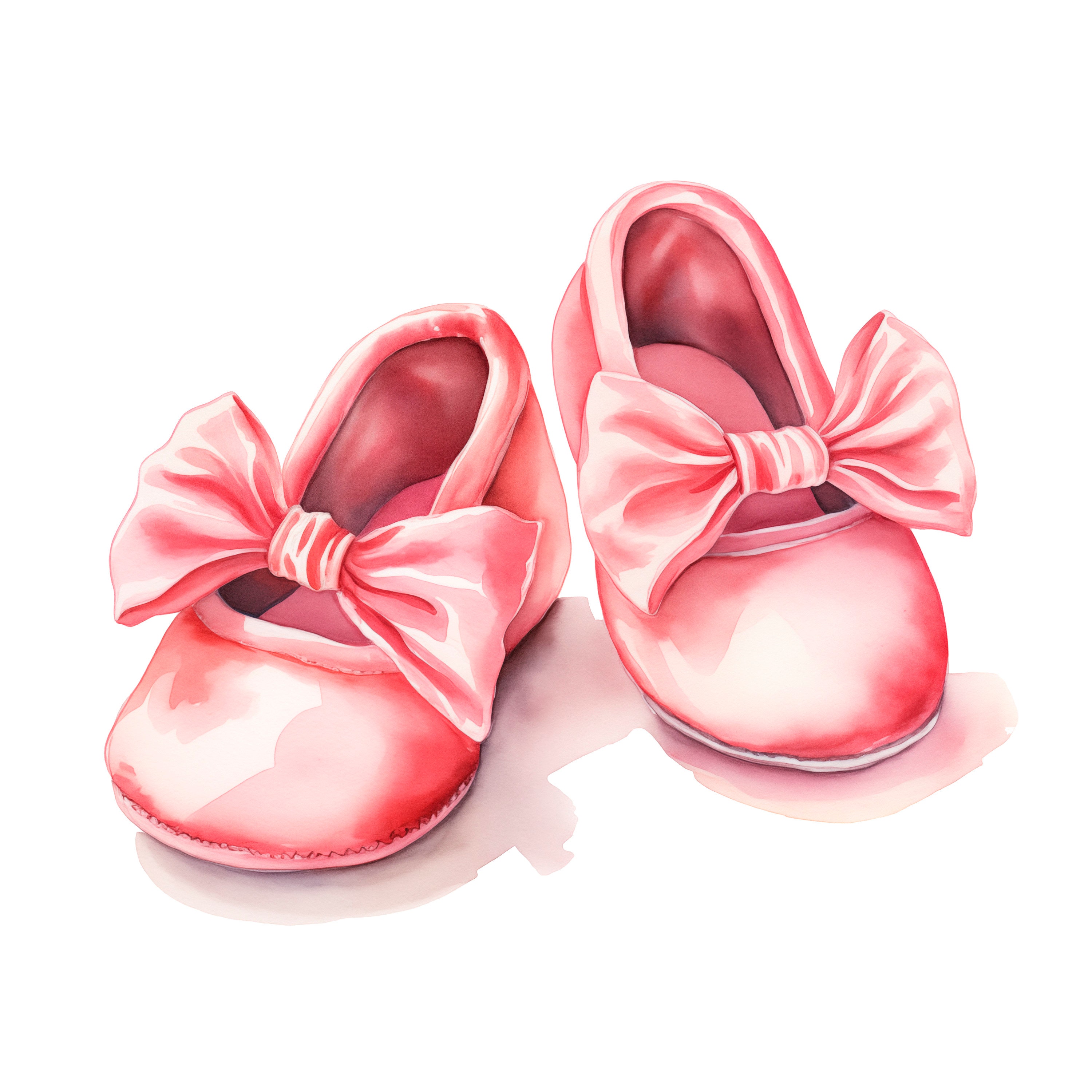 Watercolor Baby Girl Shoe Clipart 10 PNG Pink Newborn Nursery PNG Baby